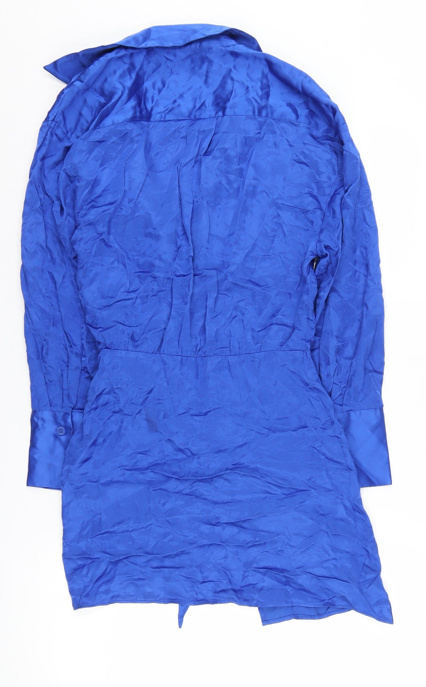 ZARA Women's Blue Wrap Dress M - Elegant Casual Style