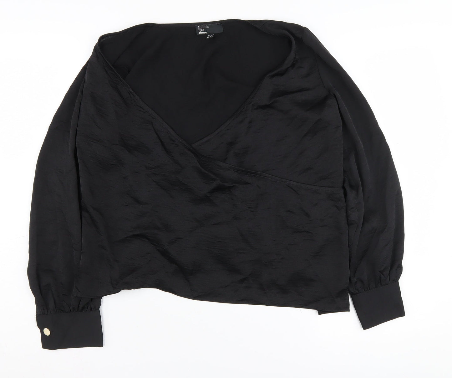 Friends Like These Women's Black Wrap Blouse UK 10