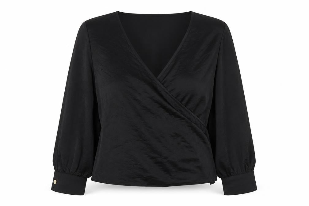Friends Like These Women's Black Wrap Blouse UK 10