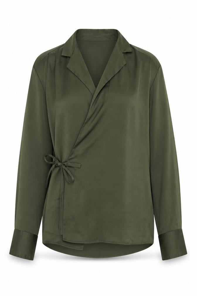 Zara Women's Green Wrap Blouse, Size S, Casual Style