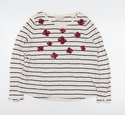 Marks & Spencer Women White Embroidered Pullover 16