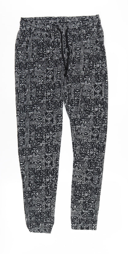 H&M Women's Black Geometric Jogger Trousers S