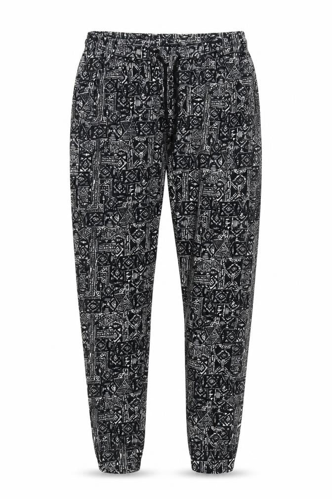 H&M Women's Black Geometric Jogger Trousers S