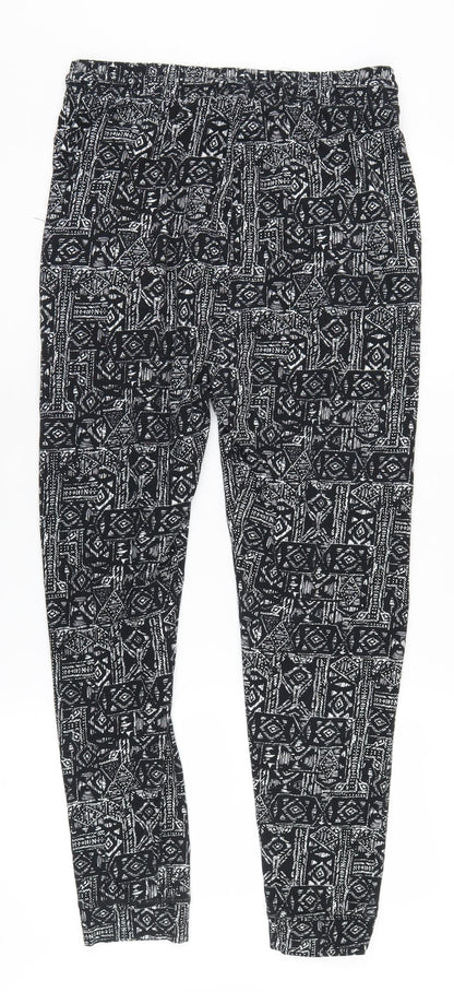 H&M Women's Black Geometric Jogger Trousers S