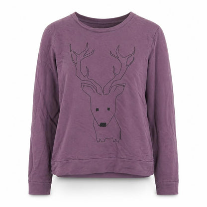 Front view of ASOS Women's Purple Cotton Pullover Sweatshirt UK 10