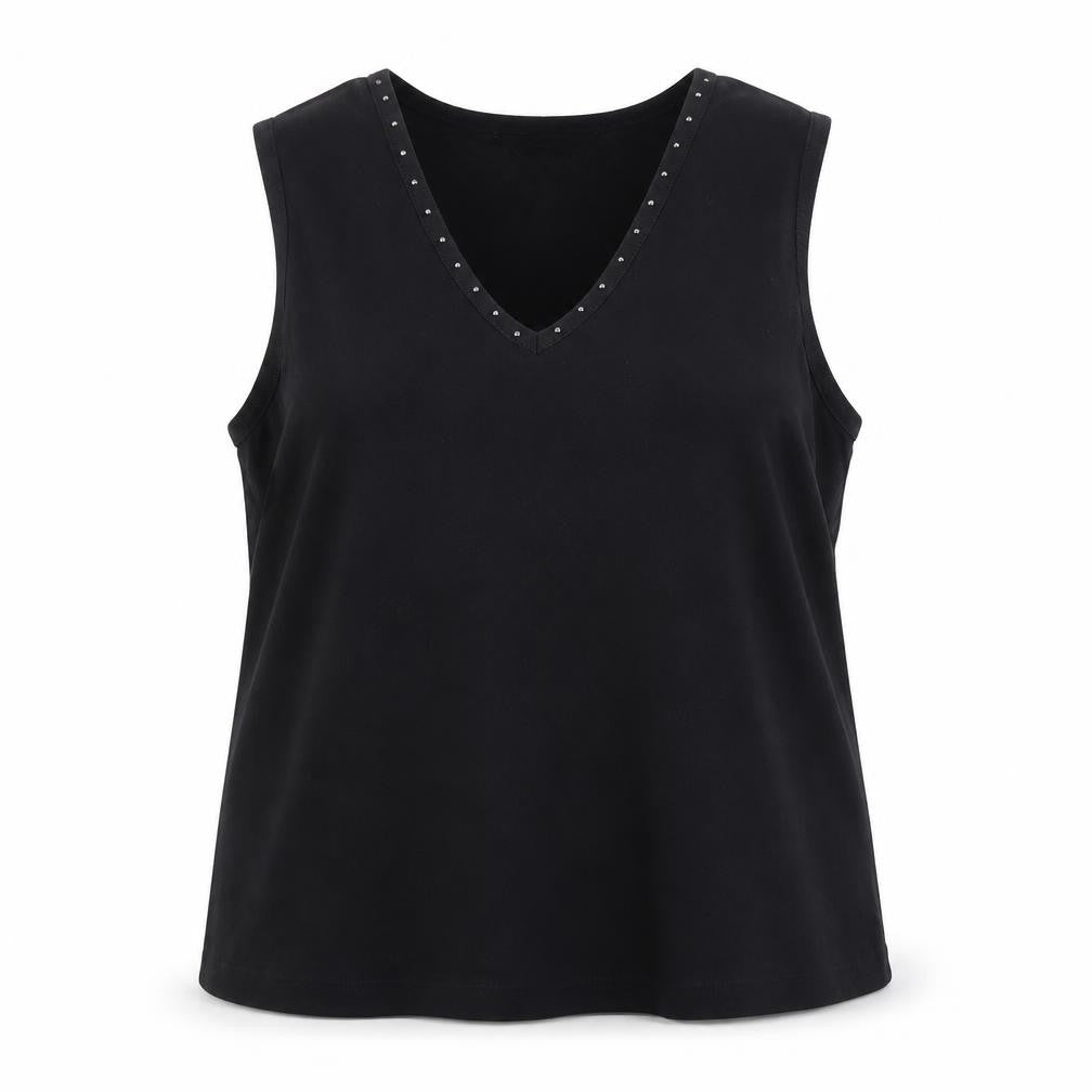 Dorothy Perkins Women's Black V-Neck Tank, Size 22