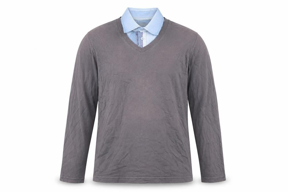 Ted Baker Men's Grey Blue Casual Long Sleeve Shirt