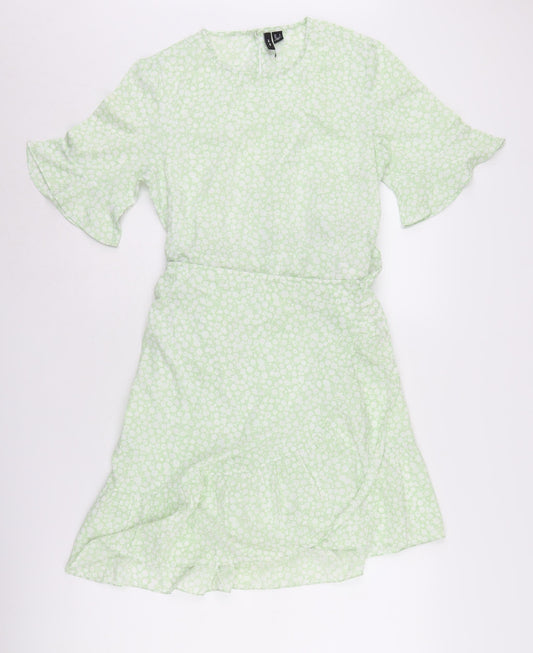 Vero Moda Women's Green Floral A-Line Dress - S