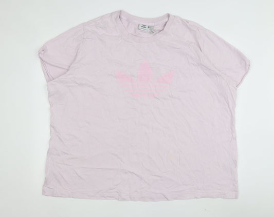 Adidas Women's Pink T-Shirt Crew Neck Regular Fit