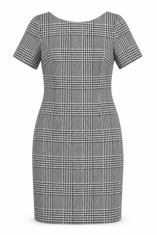 Escada Women's Black Check Sheath Dress Size 12