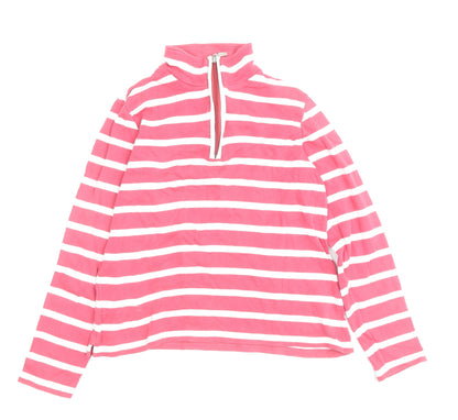 Additional front view of Maine New England Women's Pink Striped Pullover, size 10