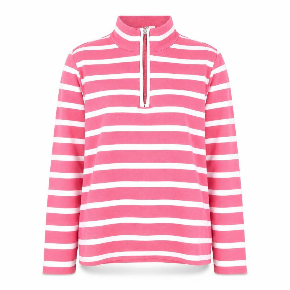 Maine New England Women's Pink Striped Pullover, Size 10