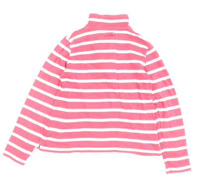 Back view of Maine New England Women's Pink Striped Pullover, size 10