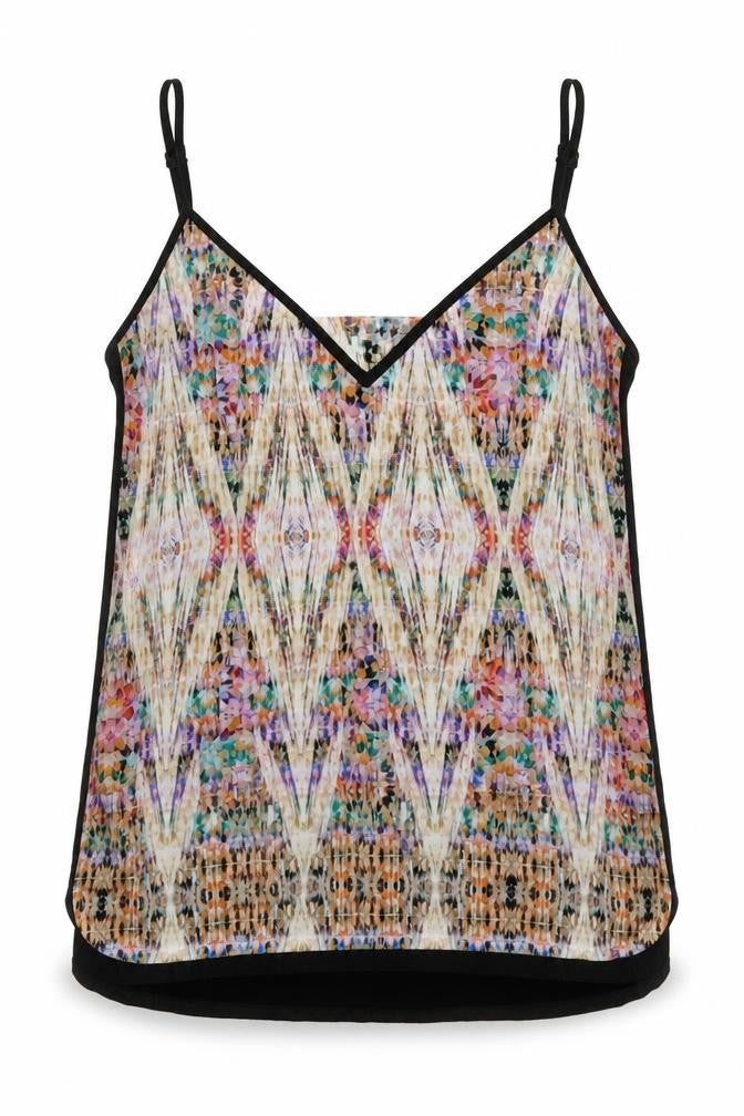 Oasis Women's Black Geometric Camisole Tank Top, M