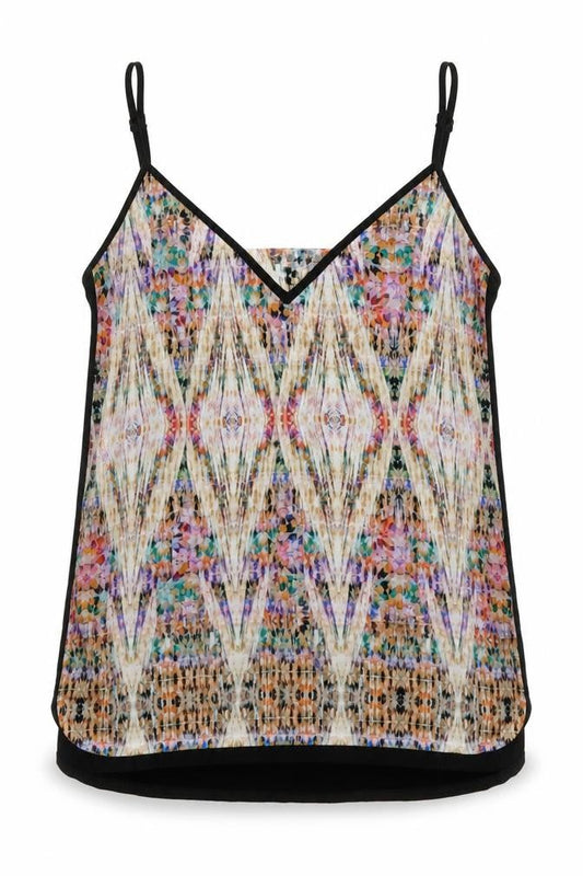 Oasis Women's Black Geometric Camisole Tank Top, M