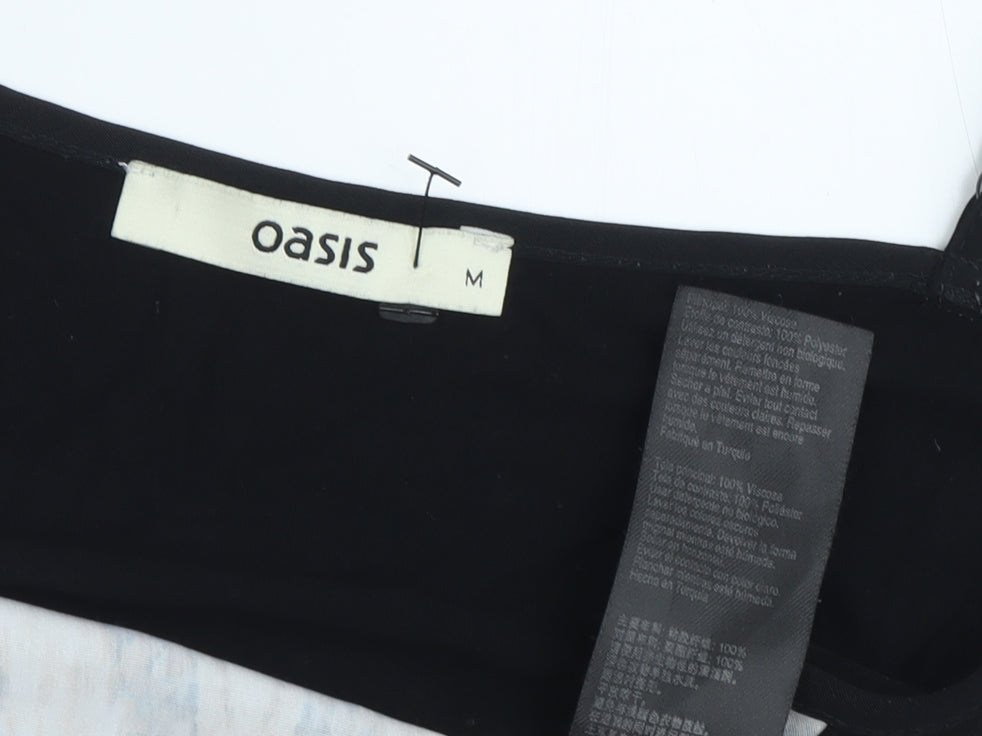 Oasis Women's Black Geometric Camisole Tank Top, M