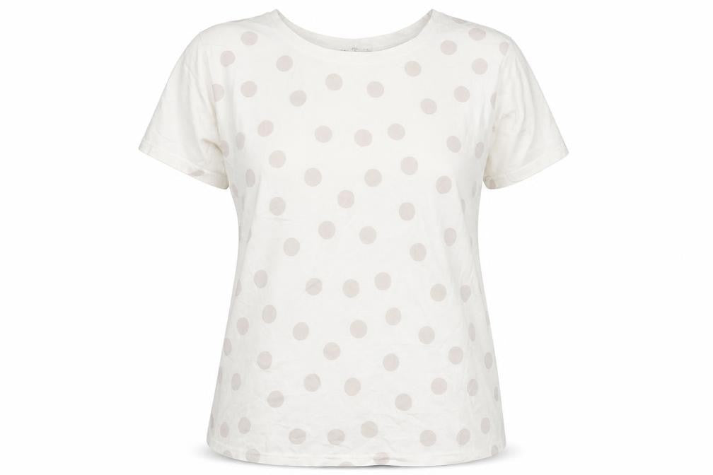 Zara Women's White Polka Dot T-Shirt Size 14
