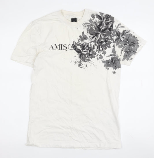 River Island White Floral T-Shirt, Size S, Unisex