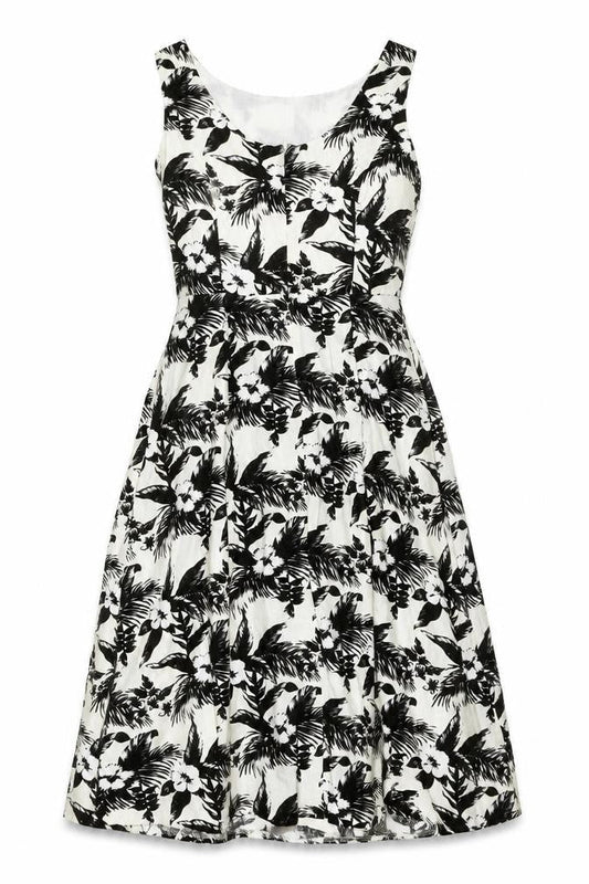 Oasis Women's Black & White Floral A-Line Dress Size 10