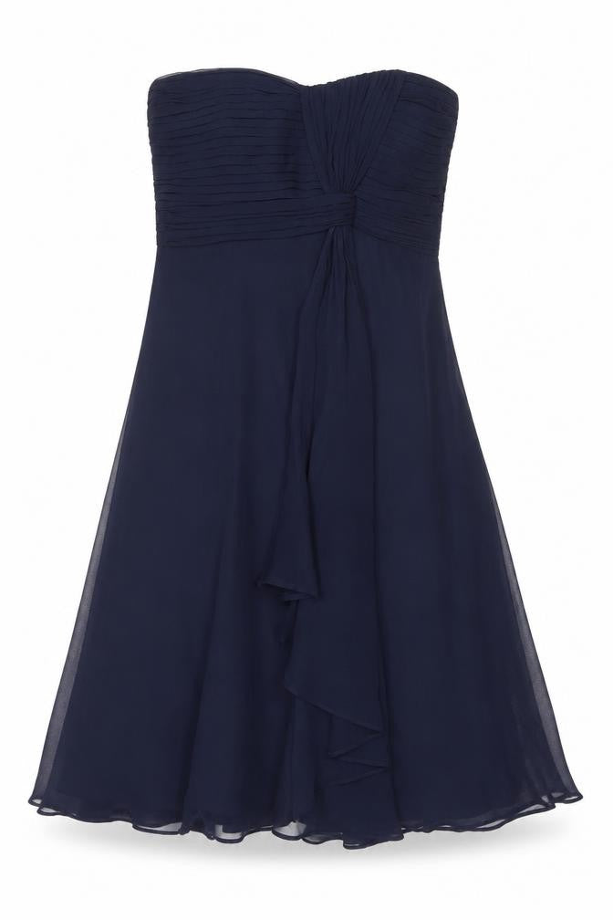 Coast Women's Blue Silk Strapless A-Line Dress - Size 8