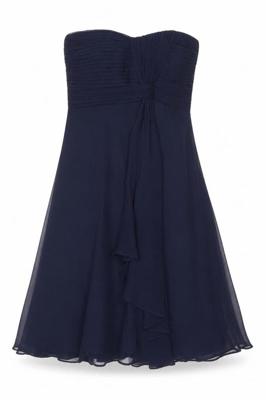 Coast Women's Blue Silk Strapless A-Line Dress - Size 8