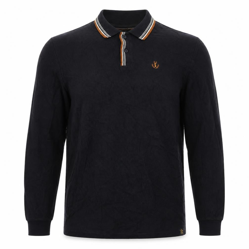Next Men's Black Long Sleeve Polo Shirt M