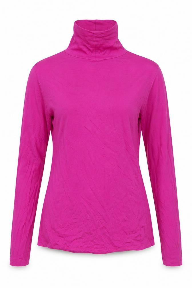 Lands' End Women's Pink S High Neck Long Sleeve Top