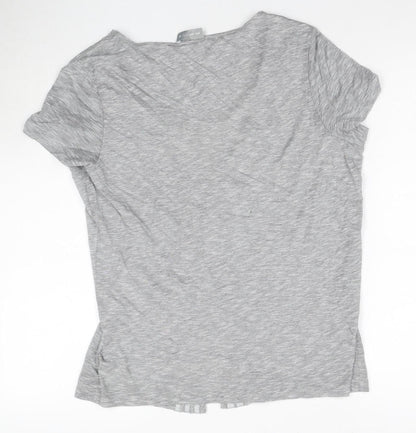 Marks & Spencer Women's Grey Size 16 Basic T-Shirt