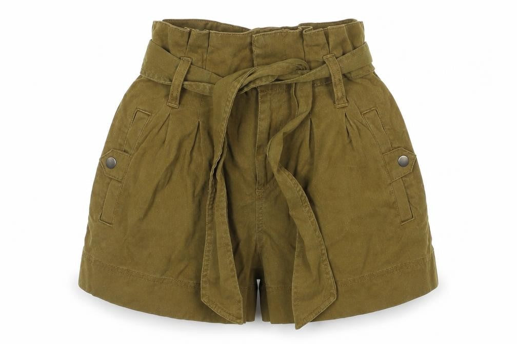 Topshop Women’s Brown Paperbag Shorts Size 8