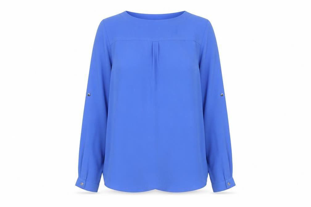 Oasis Women's Blue Blouse, Size 8, Regular Fit