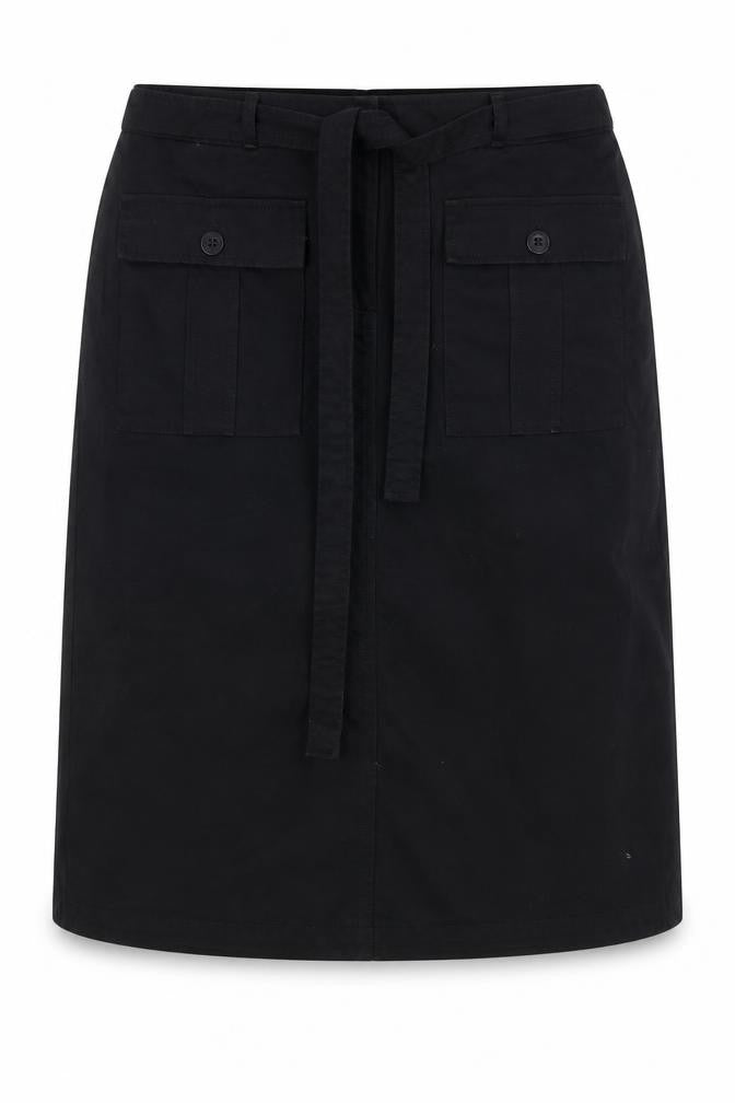 Essentials Women's Black Cotton Skirt, Size 10, Pockets