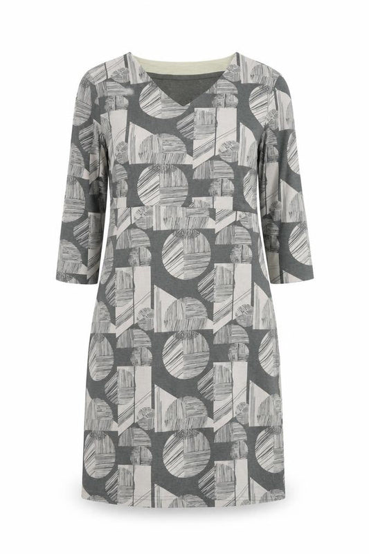 Weird Fish Women’s Grey Geometric Shift Dress Size 12