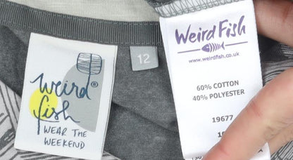 Weird Fish Women’s Grey Geometric Shift Dress Size 12