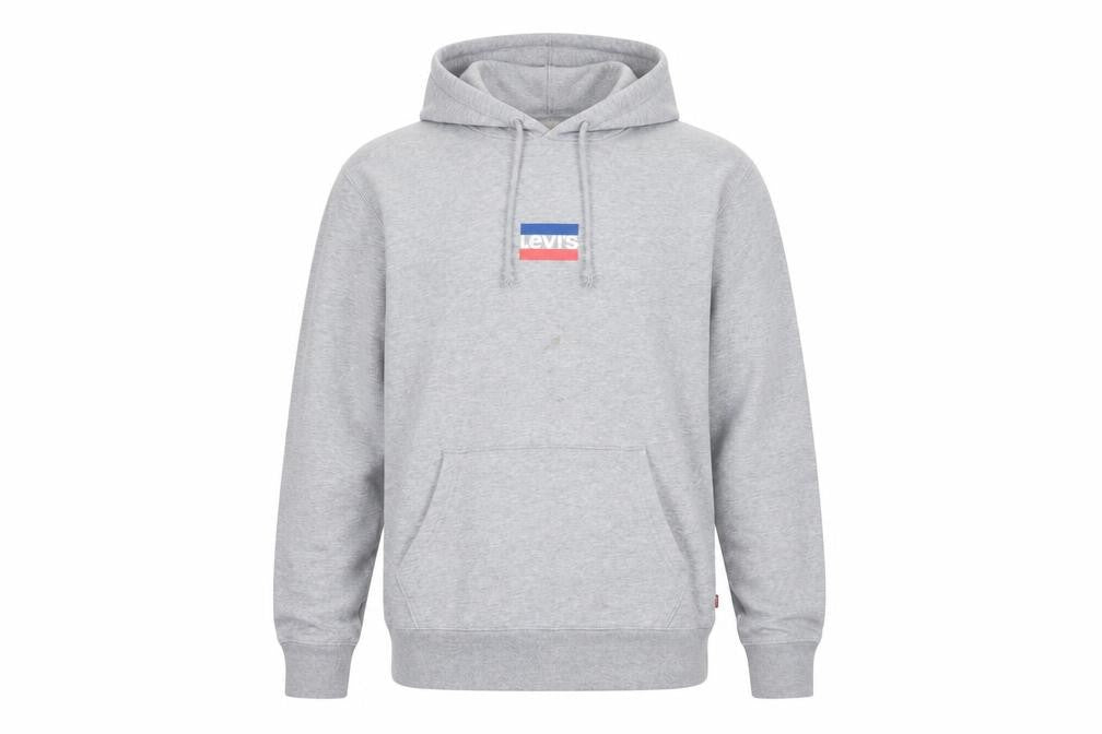 Levi's Men's Grey Medium Logo Pullover Hoodie