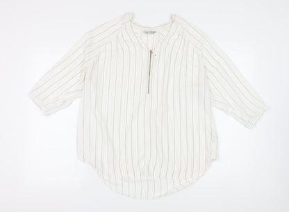 Marks & Spencer Women Ivory Striped Basic Blouse