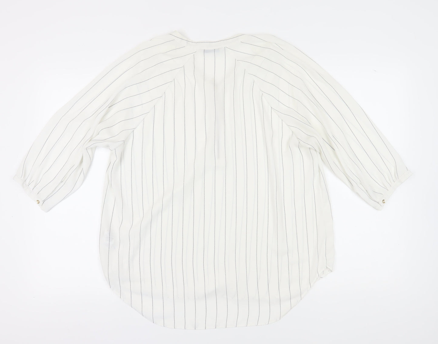 Marks and Spencer Women Ivory Striped Basic Blouse
