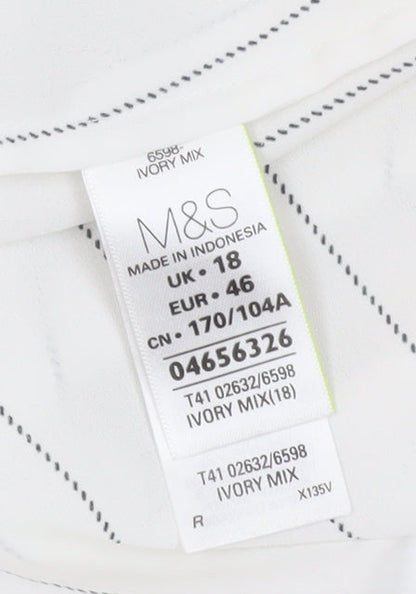 Marks & Spencer Women Ivory Striped Basic Blouse