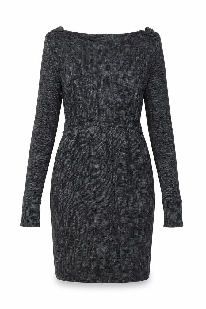 Jigsaw Women's Black S Geometric Long Sleeve Dress