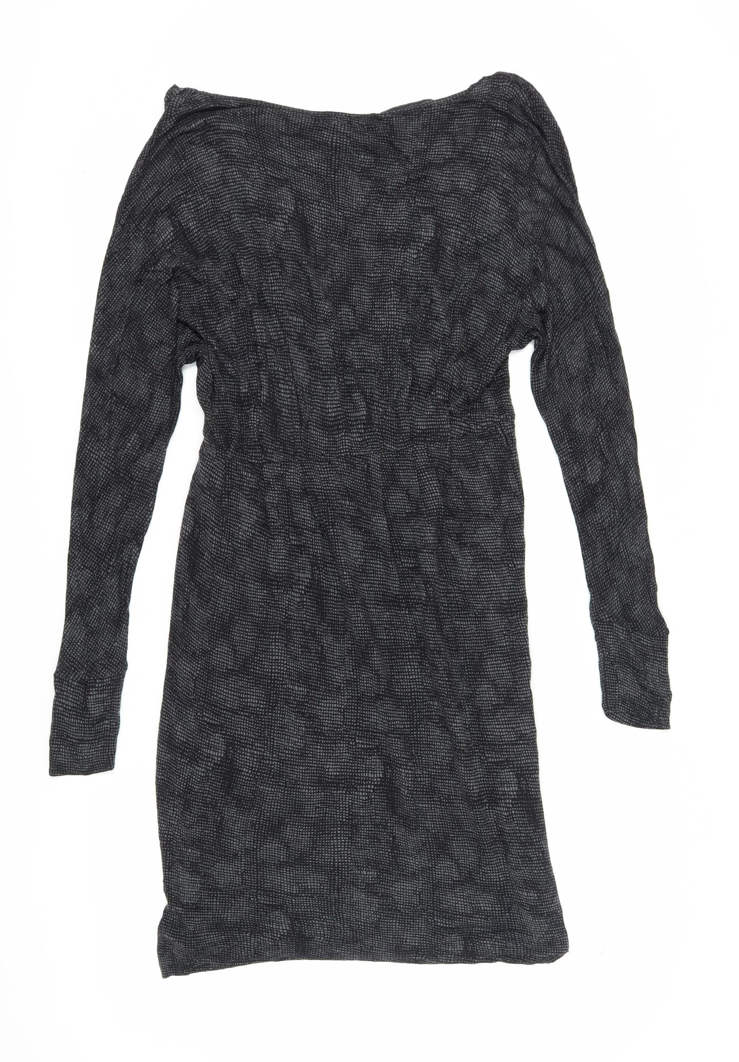 Jigsaw Women's Black S Geometric Long Sleeve Dress