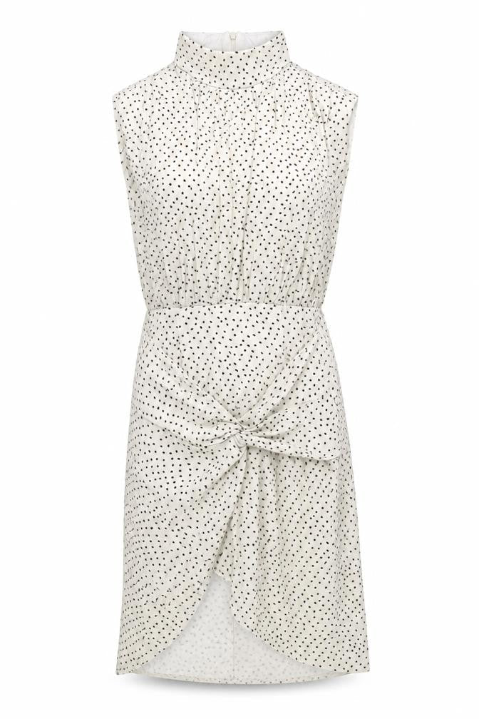 PRETTYLITTLETHING Women Ivory Polka Dot Shift Dress