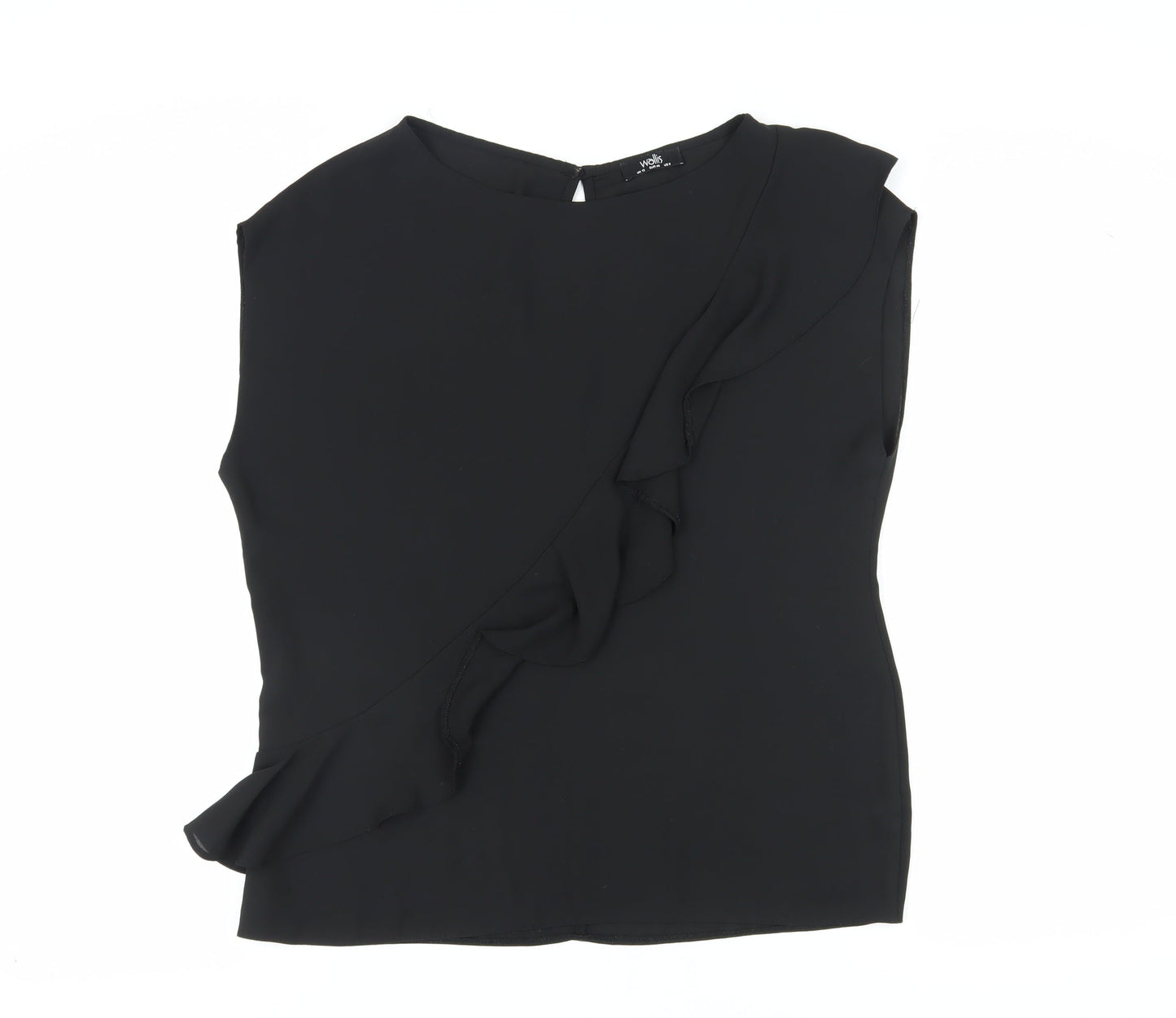 Wallis Women’s Black Sleeveless Ringer Blouse Size 12