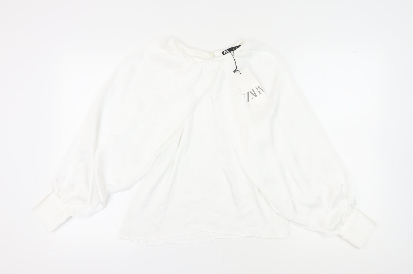 Zara Women’s White Blouse, S, Balloon Sleeve