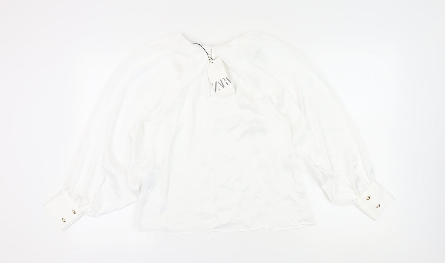 Zara Women’s White Blouse, S, Balloon Sleeve