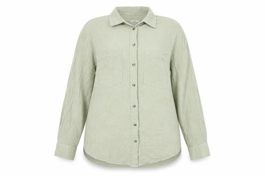 H&M Women's Green XL Button-Up Long Sleeve Shirt