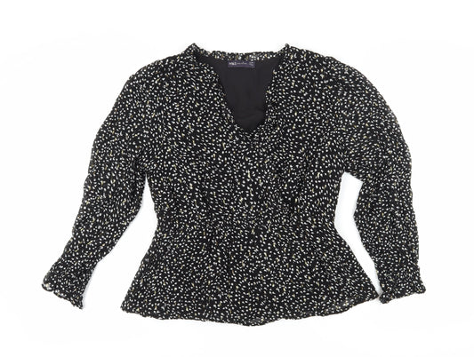Marks and Spencer Women's Black Floral Blouse Size 12