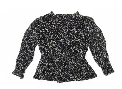 Marks & Spencer Women's Black Floral Blouse Size 12