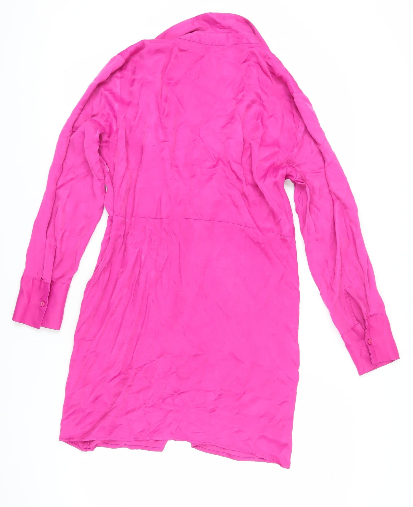 Zara Women's Pink Collared Shirt Dress M