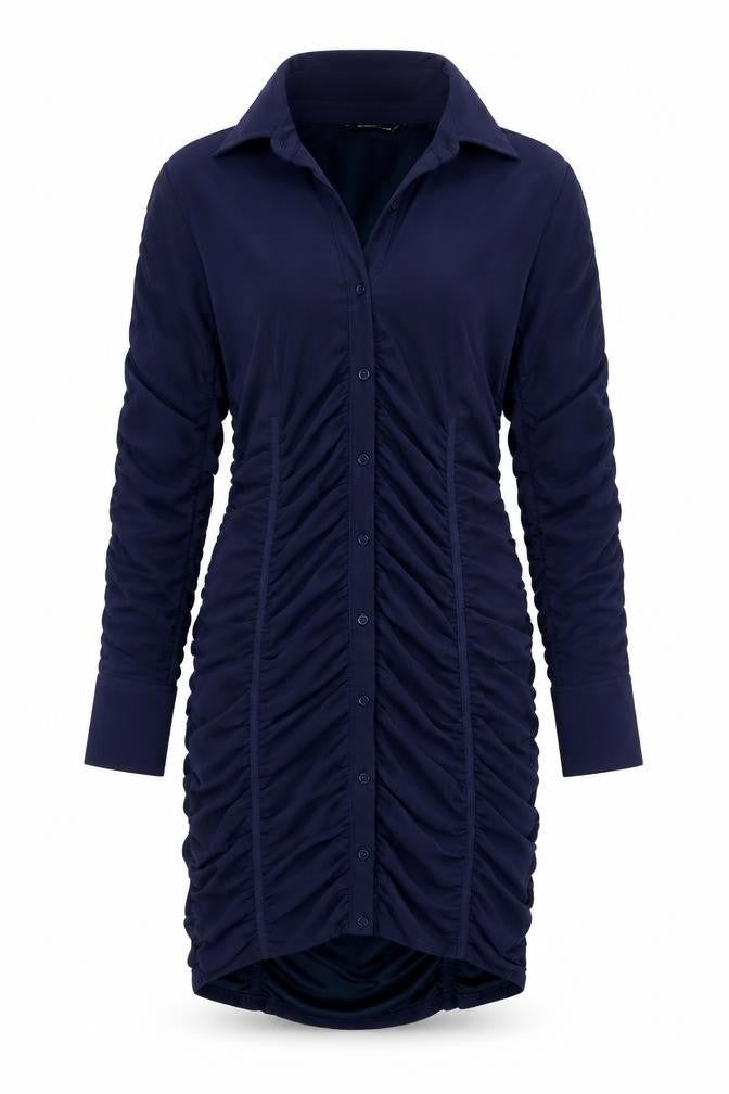 Zara Women's Blue XL Knee-Length Shirt Dress