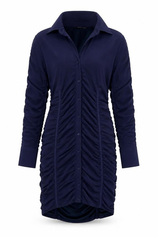 Zara Women's Blue XL Knee-Length Shirt Dress
