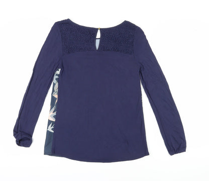 Oasis Women's Blue Animal Print Blouse S